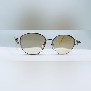 Vintage IIseido Gold Oval Half-Rim Sunglasses Frames Only